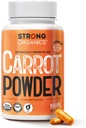 USDA Organic Carrot Powder Capsules (120), Grown in USA, Cold Pressed, Eye Support, Beta Carotene, Vitamin A, Carotenoids, Antioxidants,106°F Max, Vegan, Kosher-2 Months Supply