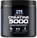 STS Creatine 300 Grams - 100% Pure Raw Creatine Monohydrate Powder, Pre-Workout, Post-Workout, Build Muscle and Stamina - 60 Servings - with Scoop