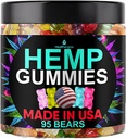 Hemp Gummies Sleep Relaxation Edibles-Natural Fruity Flavors Gummy Bears for Bedtime-Advanced Hemp Oil Infused-Made in USA