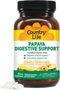 Country Life Chewable Papaya Enzymes for Digestion Support - Natural Pineapple & Papaya Flavor, Assists with Nutrient Absorption, Contains Papain & Protease - 200 Ct