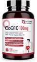 NATURE TARGET CoQ10-100mg-Softgels with 10mg PQQ - High Absorption Coenzyme-Q10 with Organic-Olive-Oil - Antioxidant for Heart & Brain Health, Cellular-Energy-Production, 120 Servings