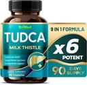 GriMed TUDCA with Milk Thistle 5,850mg Liver Support Supplement for Detox Cleanse, Water-Soluble Bile Salts with Strong Bitter Taste- Made in The USA (90 Count (Pack of 1))… (90 Count (Pack of 1))