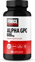 FORCE FACTOR Alpha GPC Brain Supplement for Memory and Focus, Mood Support Supplement with Alpha GPC 600mg, Premium Quality, Vegan, Non-GMO, 60 Capsules