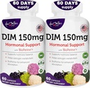 Women’s DIM Complex 150mg - Bioperine Estrogen Balancing Pills for Menopause & Hot Flashes Relief Support Hormonal Acne Powerful Supplement - Pack of 2 (60 Count per Bottle), Made in USA