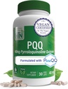 Health Thru Nutrition PQQ 40mg 30 Servings Pyrroloquinoline Quinone as PureQQ | Promotes Mitochondrial Biogenesis | Certified Vegan | Non-GMO Gluten Soy Free Capsules| Clean Label PQQ Supplement