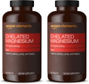Amazon Elements - Chelated Magnesium, 240 tablets, 270 mg per Serving, as Magnesium Glycinate Chelate, Vegan (pack of 2)
