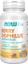 NOW Foods Supplements, BerryDophilus™ with 2 Billion, 10 Probiotic Strains, Xylitol Sweetened, Strain Verified, 60 Chewables, packaging may vary