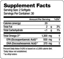 Oceanblue Professional Vegan Omega-3 1300-60 Count - 2 Packs- Plant-Based Fish Oil Alternative, High-Potency Vegan DHA EPA Algae Oil Supplement - 60 Servings