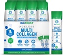 BioTrust Ageless Multi Collagen Peptides Powder – Types I, II, III, V, X – Unflavored Collagen Powder for Women & Men – Hydrolyzed Protein– Grass Fed Beef, Fish, Chicken, Eggshell Membrane(16 packets)