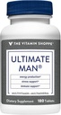 The Vitamin Shoppe Ultimate Man Multivitamin - High Potency Daily Multi with Energy Blend, Complete Nutrition for Men (180 Tablets)