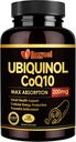 Ubiquinol CoQ10-200mg-Softgels with Vitamin E & Omega 3, High Absorption Coenzyme Q10 Support Heart Health & Energy-Production Powerful-Antioxidant, 120 Counts