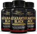 FREZZOR Astaxanthin Black with UAF1000+ Super Antioxidant, Supports Heart, Eye & Brain Health, Anti-Aging Skincare & Cellular Protection, 12mg Astaxanthin per Serve, 180 Softgels, 3 Month Supply