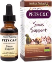 Amber NaturalZ Pet C&C Herbal Supplement for Dogs, Cats, Birds, Guinea Pigs, and Rabbits | Pet Herbal Supplement for Healthy Sinus | 1 Fluid Ounce Glass Bottle |Manufactured in The USA