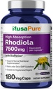 NusaPure Rhodiola Rosea 7,500mg 180 Veggie Capsules (Non-GMO, Extract 30:1, Vegan & Gluten-Free) Bioperine
