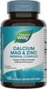 Nature's Way Calcium Magnesium & Zinc Mineral Complex, Supports Bone Health & Muscle Function*, Immune Support*, 765 mg per 3-capsule serving, Gluten free, 100 Capsules (Packaging May Vary)