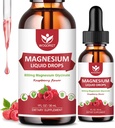 (2 Pack) Magnesium Glycinate Liquid Drops with Citrate & Taurate - High Absorption 1000mg Liquid Magnesium Complex with D3, GABA, L-theanine for Cognition, Muscle & Focus, Raspberry Flavor - 30mL