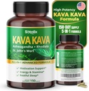Sotalix Kava Kava Supplement with Ashwagandha Rhodiola St. John's Wort for Mood, Energy & Calming Support - USA Made & Tested (150 Count (Pack of 1))