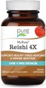 PURE ESSENCE LABS MyPure Reishi 4X Organic Mushrooms Supplement - 100% Real Mushroom Extract for Immune Support, Stress Relief, Build Energy (30 Capsules)