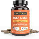 Paleo Pro Liver Gold Premium Beef Organs Capsules, Premium Beef Liver from Grass Fed & Pastured Cows in New Zealand, Dietary Supplement, No Gluten or Soy, 180 Capsules
