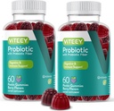 VITEEY Probiotic Gummies with Prebiotics – Gut Health Supplements for Digestive Health – 2 Billion CFUs – Vegan, Gluten-Free – 120 Count