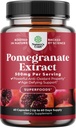 Pomegranate Extract Capsules Antioxidant Supplement - Natural Pomegranate Capsules for Heart Health Joint Support and Pre Workout for Men and Women - Nitric Oxide Supplement with Brain Health Vitamins