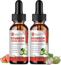 Soursop Bitters Liquid, Sugar Free Graviola Liquid Drops Extract from Organic Soursop Leaves and Fruits for Cell Support, Regeneration, Antioxidant, Immune Boost, Guava Flavor, 2 Fl Oz