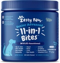 Zesty Paws Senior Dog Multivitamin Treats - Glucosamine for Dogs + Digestive Enzymes & Probiotics - Grain Free Dog Vitamins and Supplements for Skin & Coat + Immune Health Chicken - Advanced - 90ct