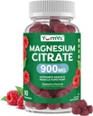 YUM-V'S Magnesium Citrate Gummies – 900mg Highly Absorbable Magnesium Gummies for Women & Men to Support Nerve, Muscle & Enzyme Function – Gluten-Free, Kosher & Raspberry Flavor (90 Count)
