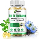 Oil of Oregano with Black Seed Oil, 6000mg Oregano Oil Capsules Organic Natural Carvacrol & Thymoquinone, Immune Digestive Support, Non-GMO, Gluten Free, 120 Count