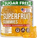 Joyli Superfruit Gummies - Sugar-Free Fruit Multivitamin Gummies for Adults - Natural Gummy Vitamins for Women & Men with Goji, Elderberry, Vitamins A, C, D & E - Supports Immunity, Digestion & Energy