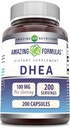 Amazing Formulas DHEA 100 mg Capsules | Supplement | Non-GMO | Gluten Free | Made in USA (1 Pack, 200 Count)