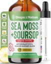 Soursop with Sea Moss Liquid Supplement – More Concentrated Than Sea Moss Gel – Easily Mix with Drinks – Soursop Bitters Liquid Drops for Hydration and Immune Support (Lemon Lime, 60mL)