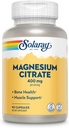 SOLARAY Magnesium Citrate 400mg - Magnesium Supplement - Bone Health, Muscle, Relaxation and Heart Health Support - Enhanced Absorption, Vegan, Gluten Free, 60-Day Guarantee, 30 Servings, 90 VegCaps