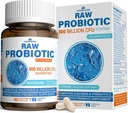 Raw Probiotics for Women & Men - 100 Billion CFU, 35 Strains, Organic Prebiotics & Natural Digestive Enzymes for Digestive, Gut & Immune Health - Dairy, Soy and Gluten Free, Non-GMO, 60 Vegan Capsules