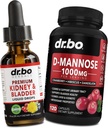 Kidney Support Supplement & D Mannose - Organic Kidney Bladder Supplements Drops & Natural D-Mannose 500mg Capsules - Cranberry Renal Cleanse Detox Flush & Urinary Tract Cleanse Health Supplement