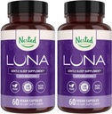 Nested Naturals Luna Sleep Aid - Non-Habit Forming Natural Sleeping Pills for Adults with Naturally Sourced Ingredients - Valerian Root, Melatonin, Chamomile, Lemon Balm, and More - 120 Vegan Capsules