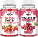 Iron Gummies Supplement for Adults & Kids | Vitamin B12 Gummies | Bundle
