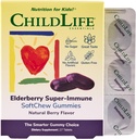 CHILDLIFE ESSENTIALS Elderberry Super-Immune SoftChew Gummies for Kids - Immune Support with Vitamin C & Vitamin D3, Elderberry Immune Supplement for Babies, Toddlers & Children - Berry, 27 Softchews