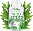 Parker Naturals Wild Lettuce Extract – Herbal Sleep Supplement 1200mg, 4:1 Concentrated, Vegan Capsules, Soothes Discomfort, 60 Servings, 120 Count