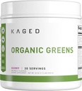 Kaged Organic Greens Superfood Powder, Outlive100 Berry, Supergreens, Apple Cider Vinegar, Ashwagandha, 30 Servings