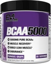 EVL BCAAs Amino Acids Powder - BCAA Powder Post Workout Recovery Drink and Stim Free Pre Workout Energy Drink Powder - 5g Branched Chain Amino Acids Supplement for Men - Furious Grape