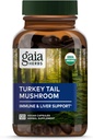 Gaia Herbs Turkey Tail Mushroom - Immune Support Supplement to Help Maintain Liver Health - with Organic Turkey Tail Mushroom Fruiting Body Extract - 120 Vegan Capsules