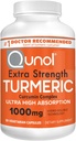 Qunol Turmeric Curcumin Capsules, 1000mg Extra Strength Supplement, Patented Hydro-Soluble Technology, Alternative to Turmeric Curcumin with Black Pepper, 30 Veggie Capsules