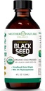 Mother Nature USDA Organic Black Seed Oil – Cold Pressed, Unrefined & Vegan Nigella Sativa, High Thymoquinone (2%+), Omega 3 6 9 for Immune, Joint & Heart Support, Hair & Skin, Non-GMO, 4oz