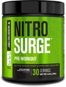 Jacked Factory NITROSURGE Pre Workout Supplement - Endless Energy, Instant Strength Gains, Clear Focus, Intense Pumps - Nitric Oxide Booster & Powerful Preworkout Energy Powder - 30 Servings, Grape