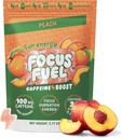 FocusFuel Energy Chews – Peach Flavor (15 Servings) – 100mg Caffeine + Alpha GPC+ L-Theanine + B12, Magnesium – Smooth Focus & Energy – No Crash or Jitters
