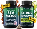 Citrus Bergamot & Sea Moss Capsules Bundle - Support Heart Wellness, Boost Immunity & Energy, Promote Healthy Aging, Enhance Overall Wellness - 240 Vegan Capsules