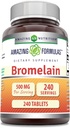 Amazing Formulas Bromelain 500 Mg | Tablets Supplement | Non-GMO | Gluten-Free | Made in USA (Pack of 1 | 240 Count)