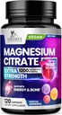 Magnesium Citrate Supplement Pills 1000mg - 3X Strength Magnesium Supplements for Bone, Muscle, Heart, Nature's Sleep Support for Men & Women, Vegan Mag Mineral, Non-GMO, Bottled in USA, 120 Capsules