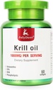 Antarctic Krill Oil 1000 mg with Omega-3s EPA, DHA, Astaxanthin and Phospholipids 60 Softgels Supplement No Fishy Aftertaste for Joint, Heart, Brain and Immunity
